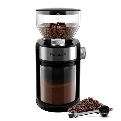 Het draagbare Elektrische Regelbare Professionele Koffiezetapparaat van Burr Coffee Grinder Silver 240g