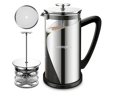 De Vrije 34oz Franse Pers van BPA het Roestvrije staal van de 4 Laagfilter 1000ML