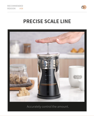 De Vrije 34oz Franse Pers van BPA het Roestvrije staal van de 4 Laagfilter 1000ML