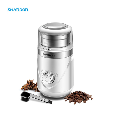 Regelbare Witte Elektrische Koffie Bean Grinder Portable 10 Montages met Roestvrij staalkom