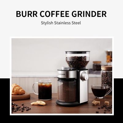 Het draagbare Elektrische Regelbare Professionele Koffiezetapparaat van Burr Coffee Grinder Silver 240g