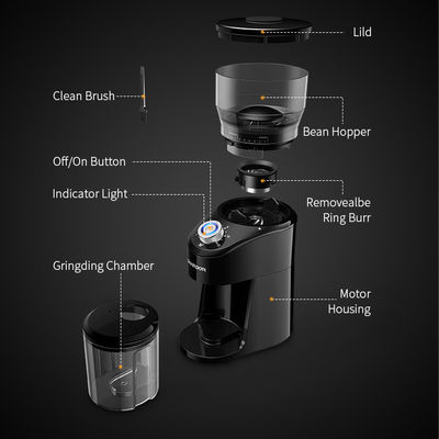 220 het Kegelburr coffee grinder 150W Roestvrije staal van Voltshardor met LEIDEN Licht