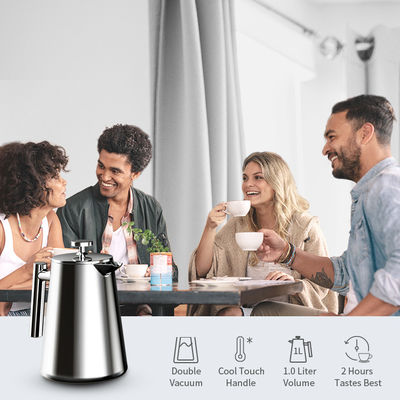 1000ML de automatische Franse van het de Reisroestvrije staal van het PersKoffiezetapparaat Dubbele Muur