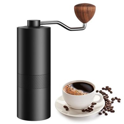 Zwarte Espresso Handkoffiemolen Wood Handle Conical Burr Hand Coffee Grinder