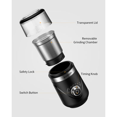 De regelbare Elektrische Koffiemolen One Button Start van de Timingsknop voor Ruw Fijn Poeder